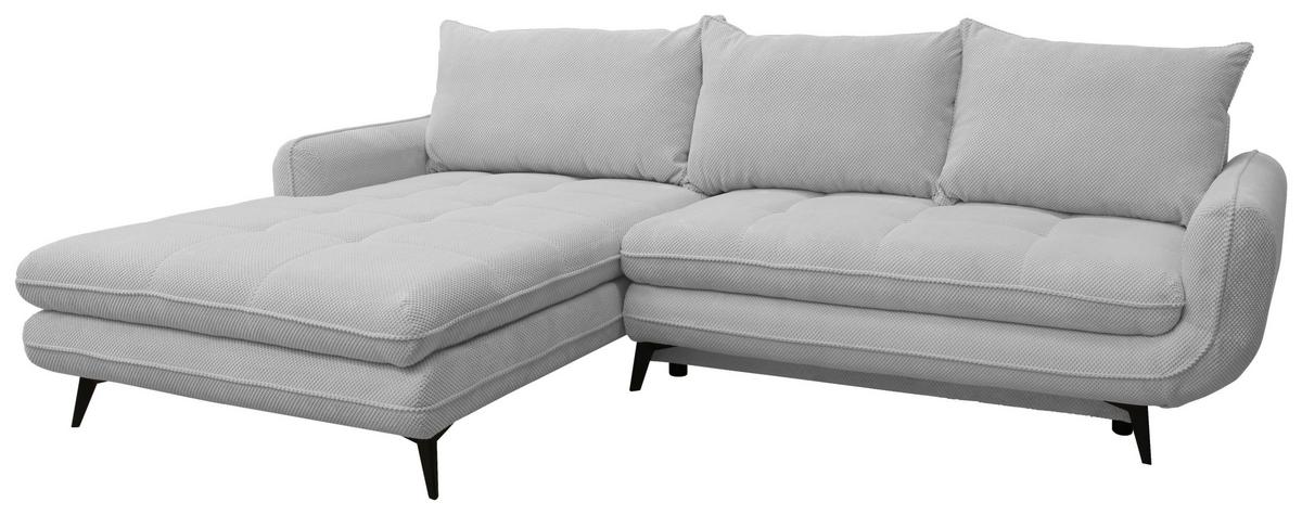 Rohová sedačka WAVE, ľavá, svetlosivá - čierna/svetlosivá, Modern, kov/textil (189/266cm)