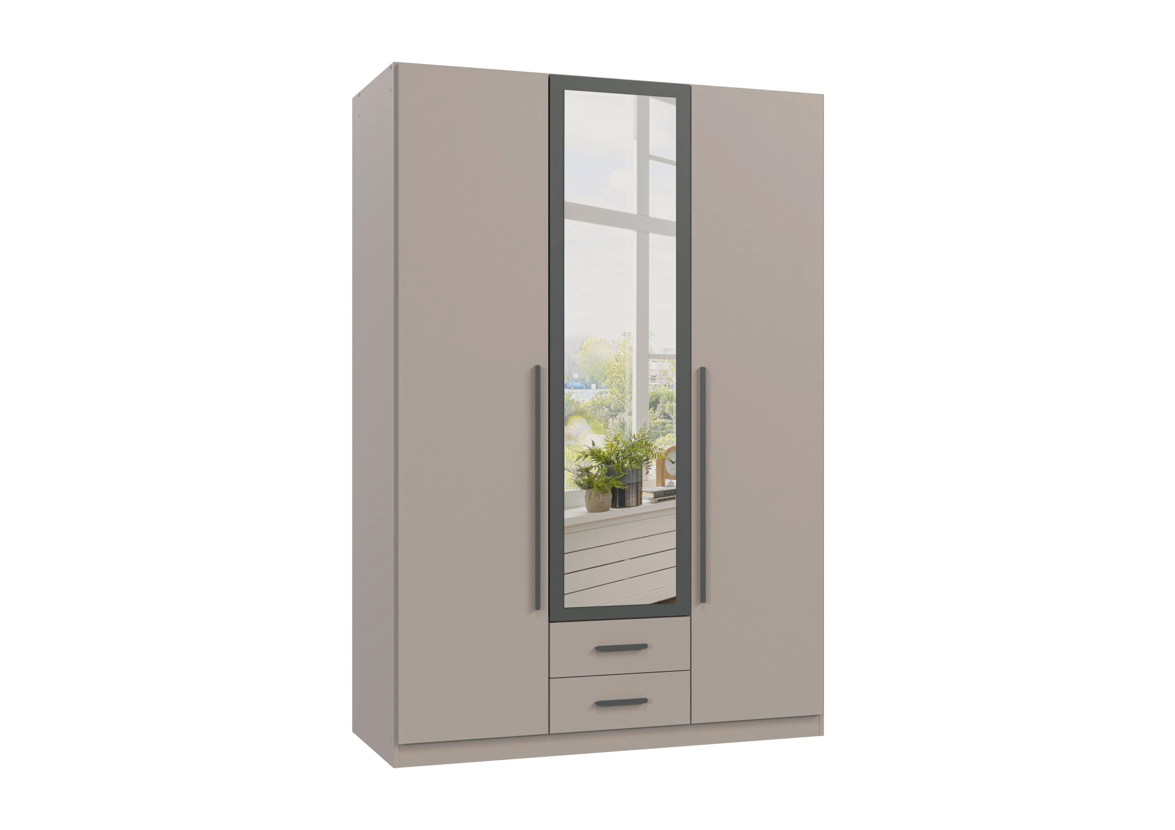 Šatní skříň MARBURG, šířka 135 cm - šedá/barvy grafitu, Konvenční, kompozitní dřevo/sklo (135/199/58cm) - Mömax