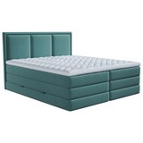 Boxspringbett mit Topper & Bettkasten 140x200 Swing - Türkis, Design, Holzwerkstoff/Textil (140/200cm) - Xora