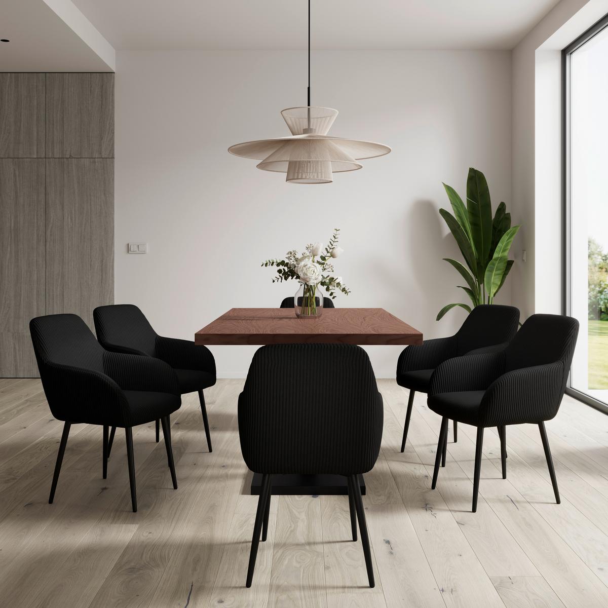 ŽIDLE S PODRUČKAMI ALANI ČERNÁ - černá, Moderní, kov/textil (60/58/86cm) - Bessagi Home