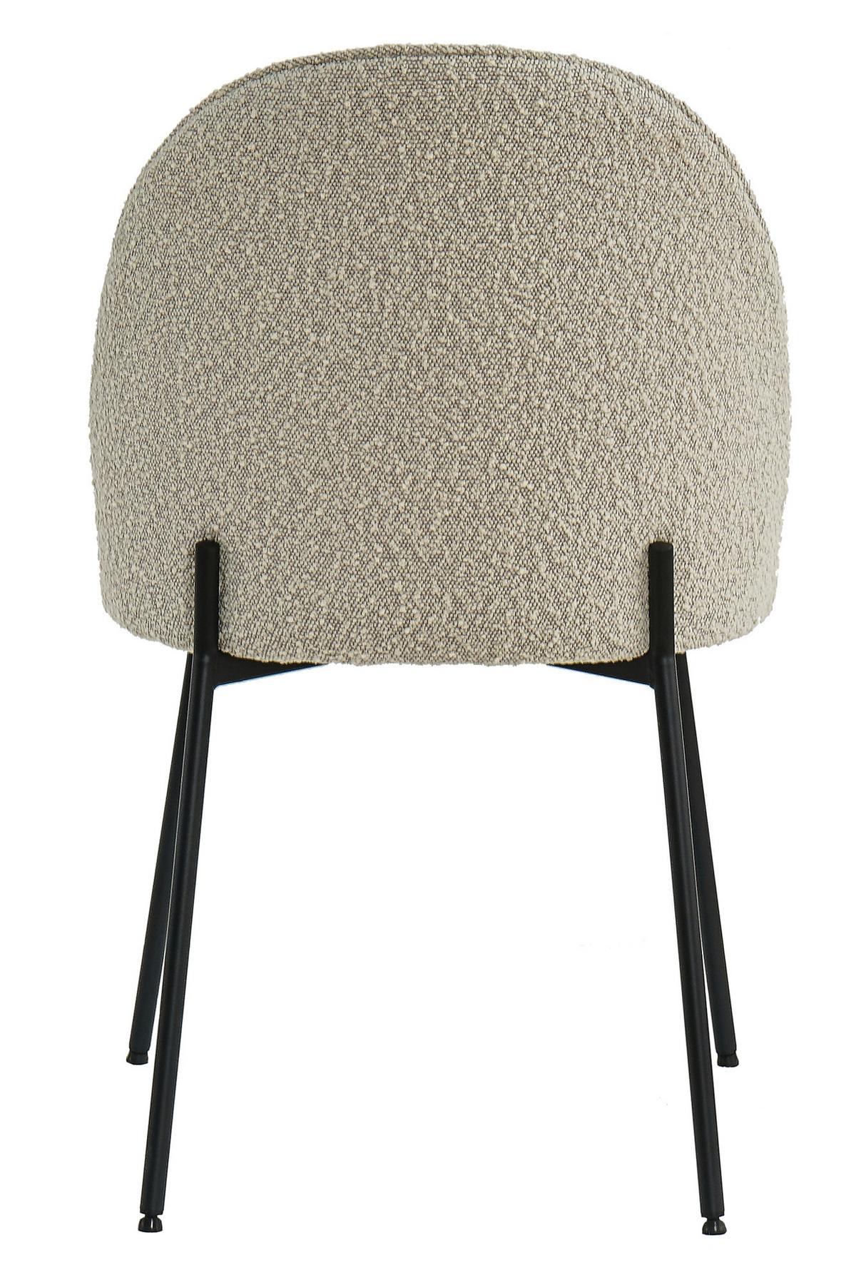 STUHL-SET Schwarz/Beige/Grau 2-teilig - Beige/Schwarz, Design, Textil/Metall (49,5/84/47,5cm) - MID.YOU