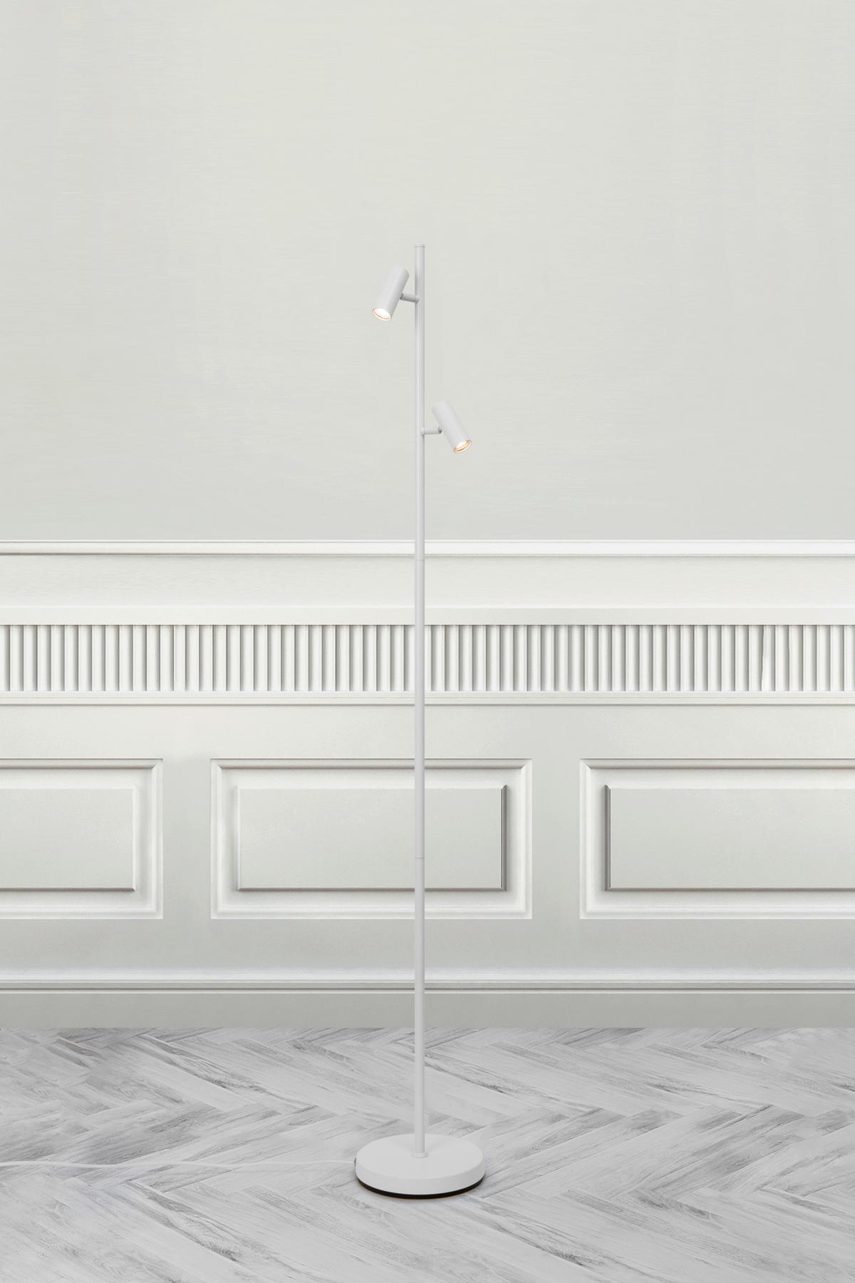 LED-Stehleuchte Omari Weiß  H: 141 cm - Weiß, Design, Metall (141cm) - Nordlux
