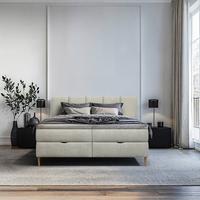 Boxbett Bari Beige, Lf: ca. 180x200cm - Beige/Buchefarben, MODERN, Holz/Holzwerkstoff (180/200cm) - MID.YOU