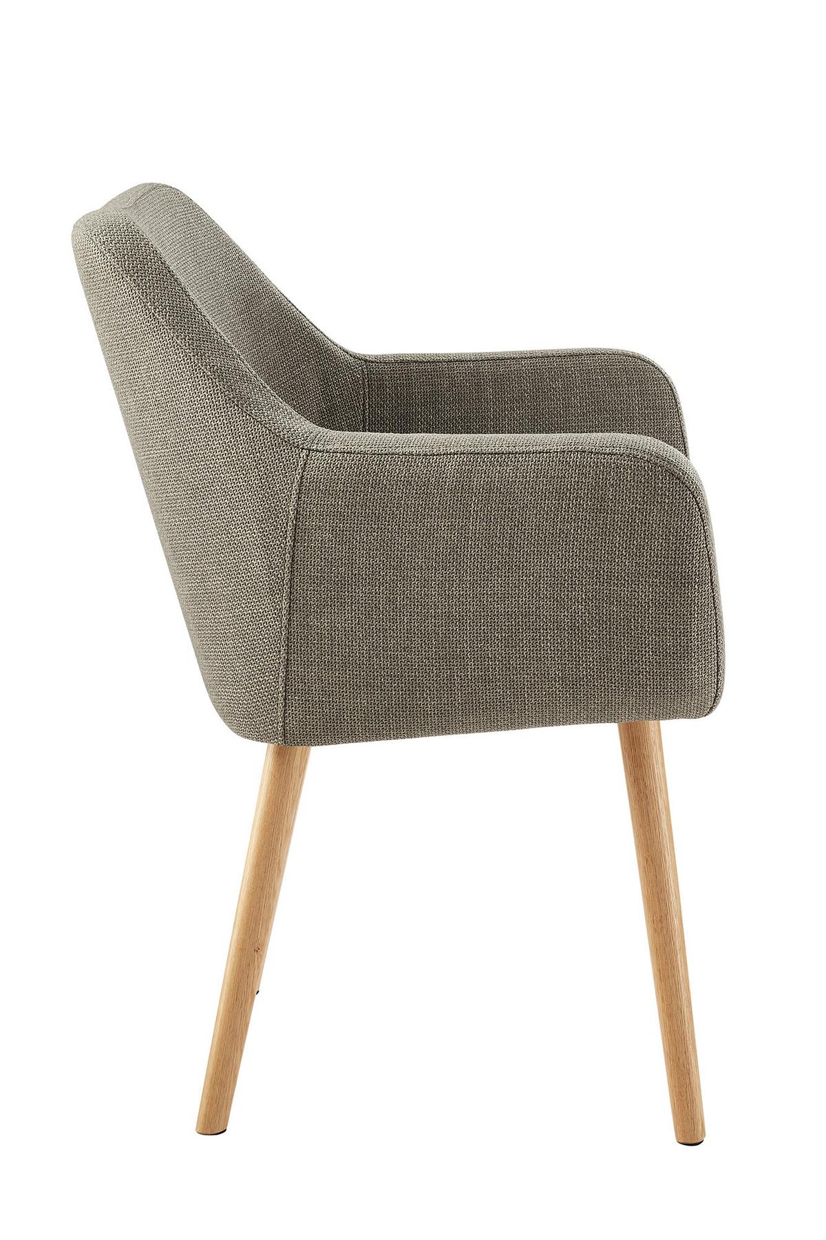 Armlehnstuhl Braun B: 62cm - Braun/Naturfarben, MODERN, Holz/Textil (62/84/60cm) - Livetastic