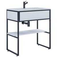 Waschtischkombi 2--Teilig. Waschplatz "bitila 80" - Schwarz/Weiß, MODERN, Keramik/Holzwerkstoff (80cm) - MID.YOU