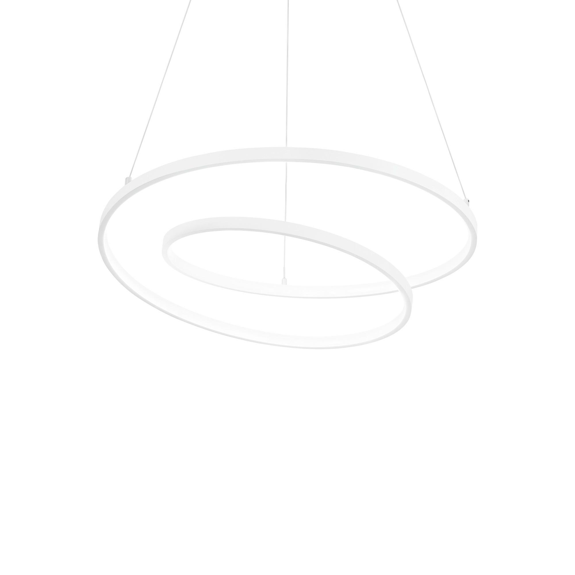 LED-Hängeleuchte Bianco Weiß D: 60 cm - Weiß, Design, Kunststoff/Metall (60/30/150cm) - Ideal Lux