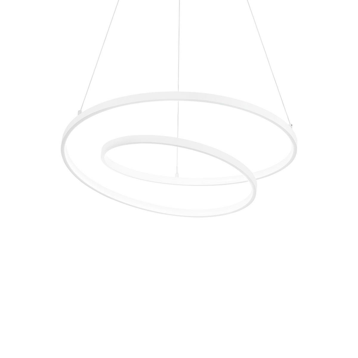 LED-Hängeleuchte Bianco Weiß D: 60 cm - Weiß, Design, Kunststoff/Metall (60/30/150cm) - Ideal Lux