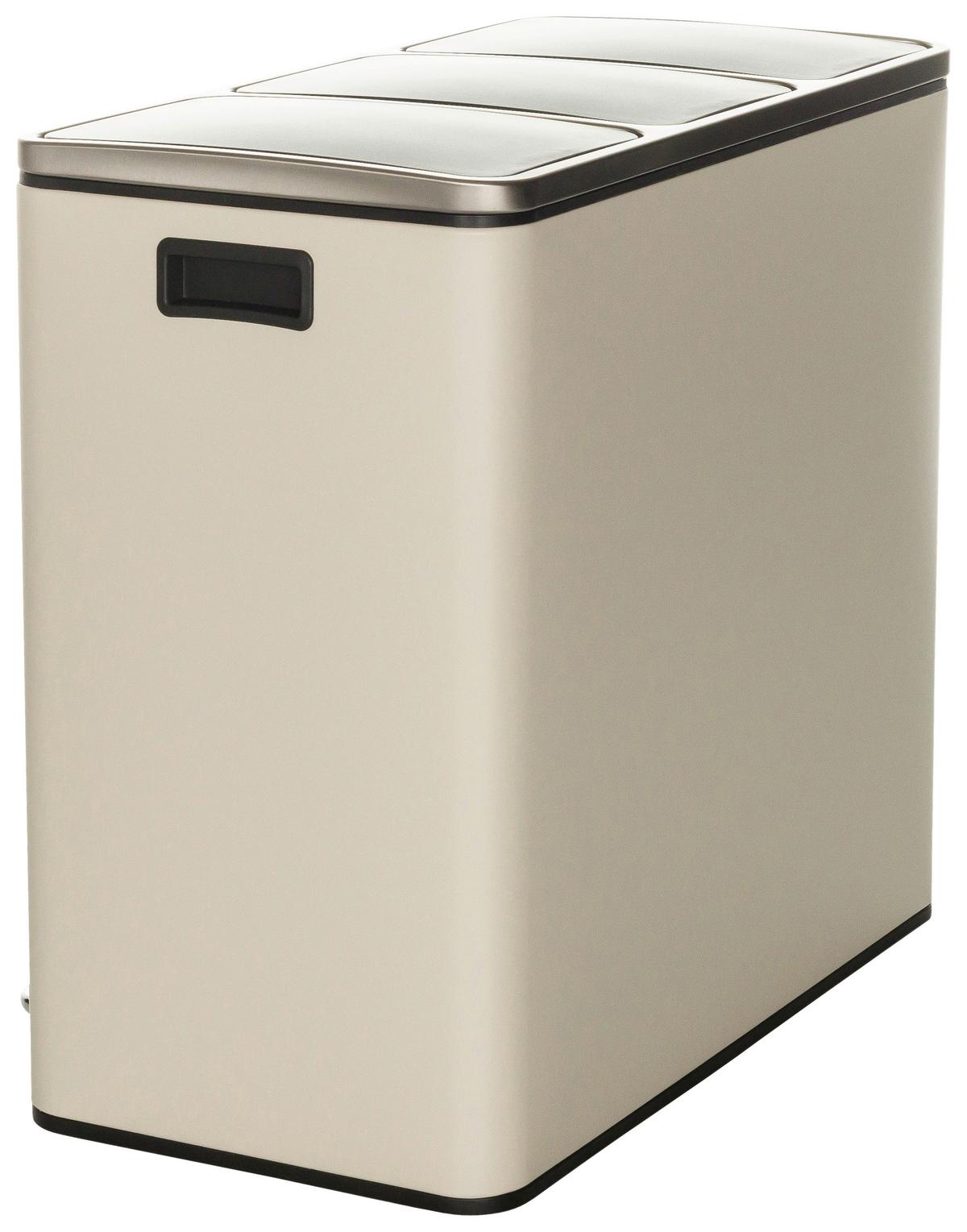 Abfallsammler Clean Ix - Beige/Schwarz, Basics, Kunststoff/Metall (61/56/31,5cm) - MID.YOU