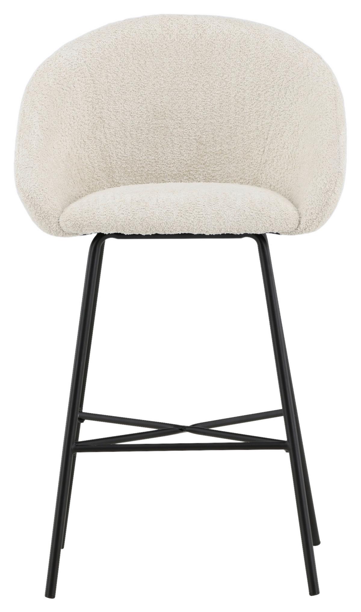 Barhocker-set Velvet - Schwarz/Weiß, Design, Textil/Metall (59/96/54cm) - Livetastic