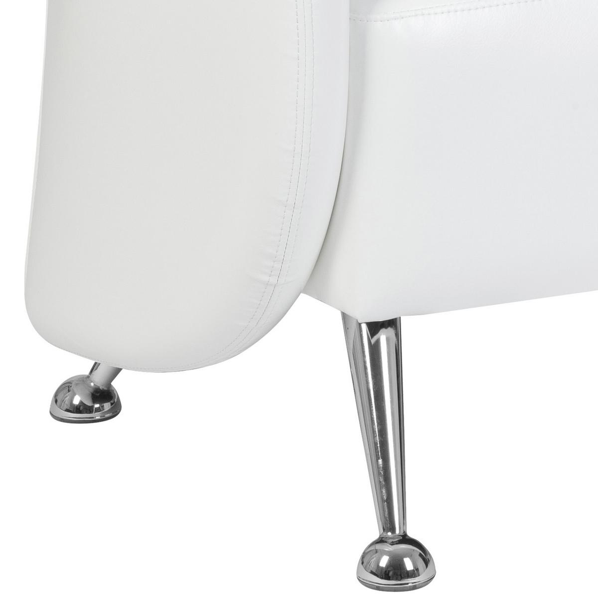 2-sitzer-sofa St. Lucia Weiß - Chromfarben/Weiß, MODERN, Textil (118/85/58cm) - MID.YOU