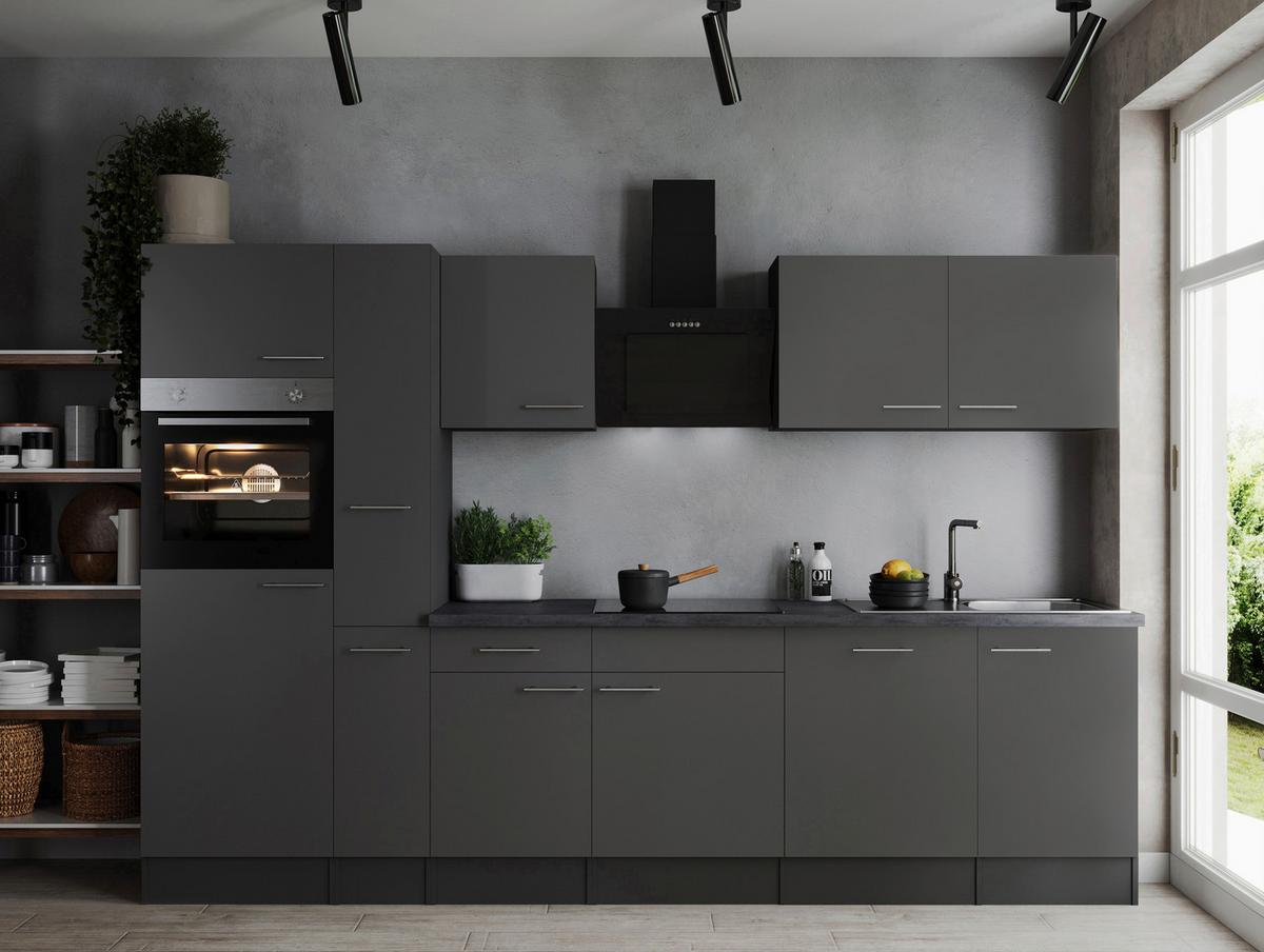 Küchenblock Oliver Grau B: 310 cm - Grau, Design, Holzwerkstoff (310cm) - Respekta