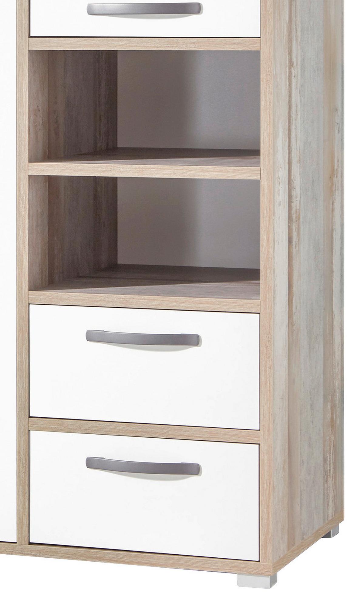 Skriňa s otočnými dverami MOON 138 cm - hnedá/sivá, Modern, kompozitné drevo/plast (138/201/57cm) - MID.YOU