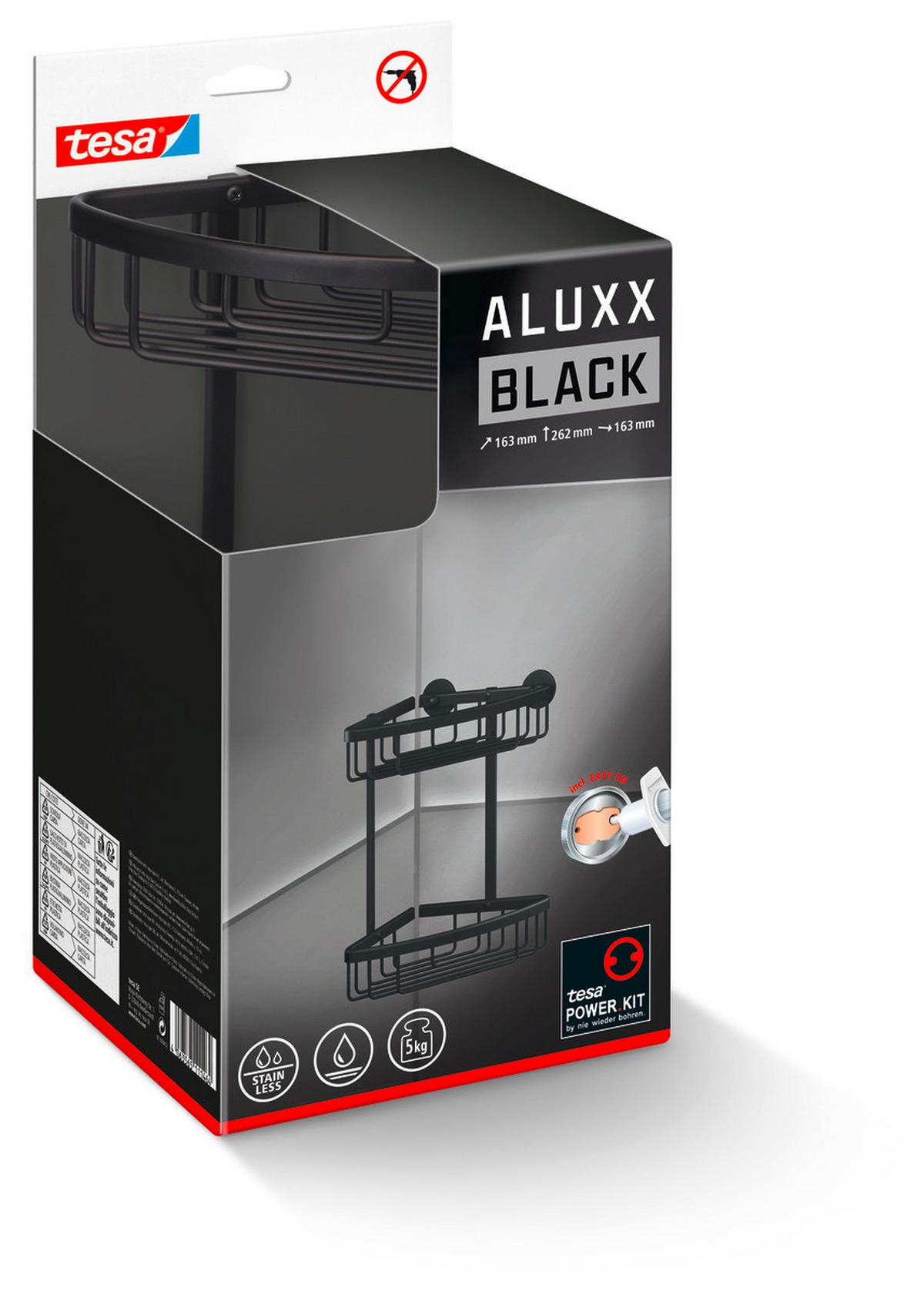 Duschablage Aluxx Black 40507-00000-00 - Schwarz, Basics, Metall (16,3/26/17cm)