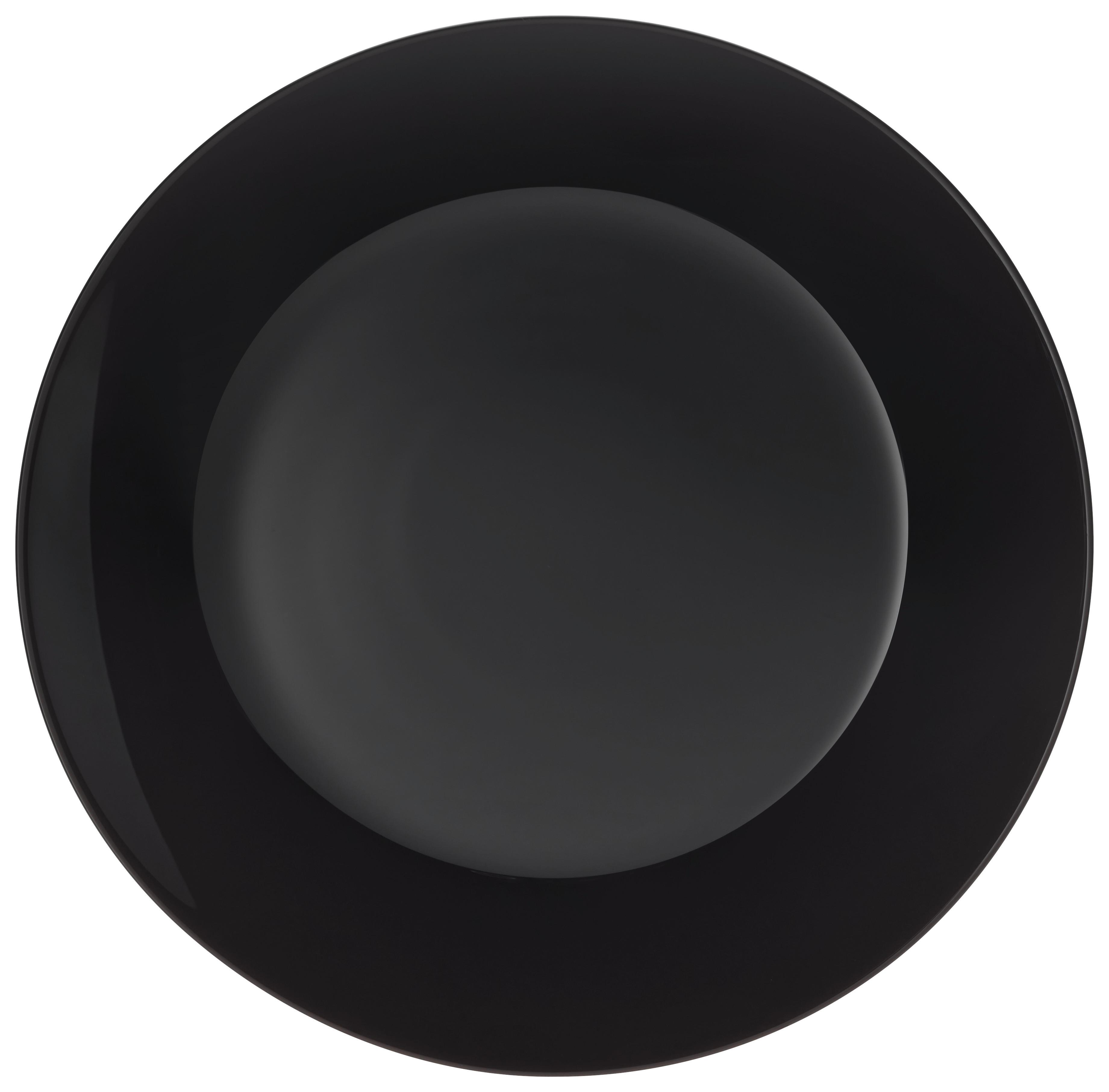 Mělký Talíř Brigitte Black - černá, Konvenční, sklo (25/2,55cm) - Based