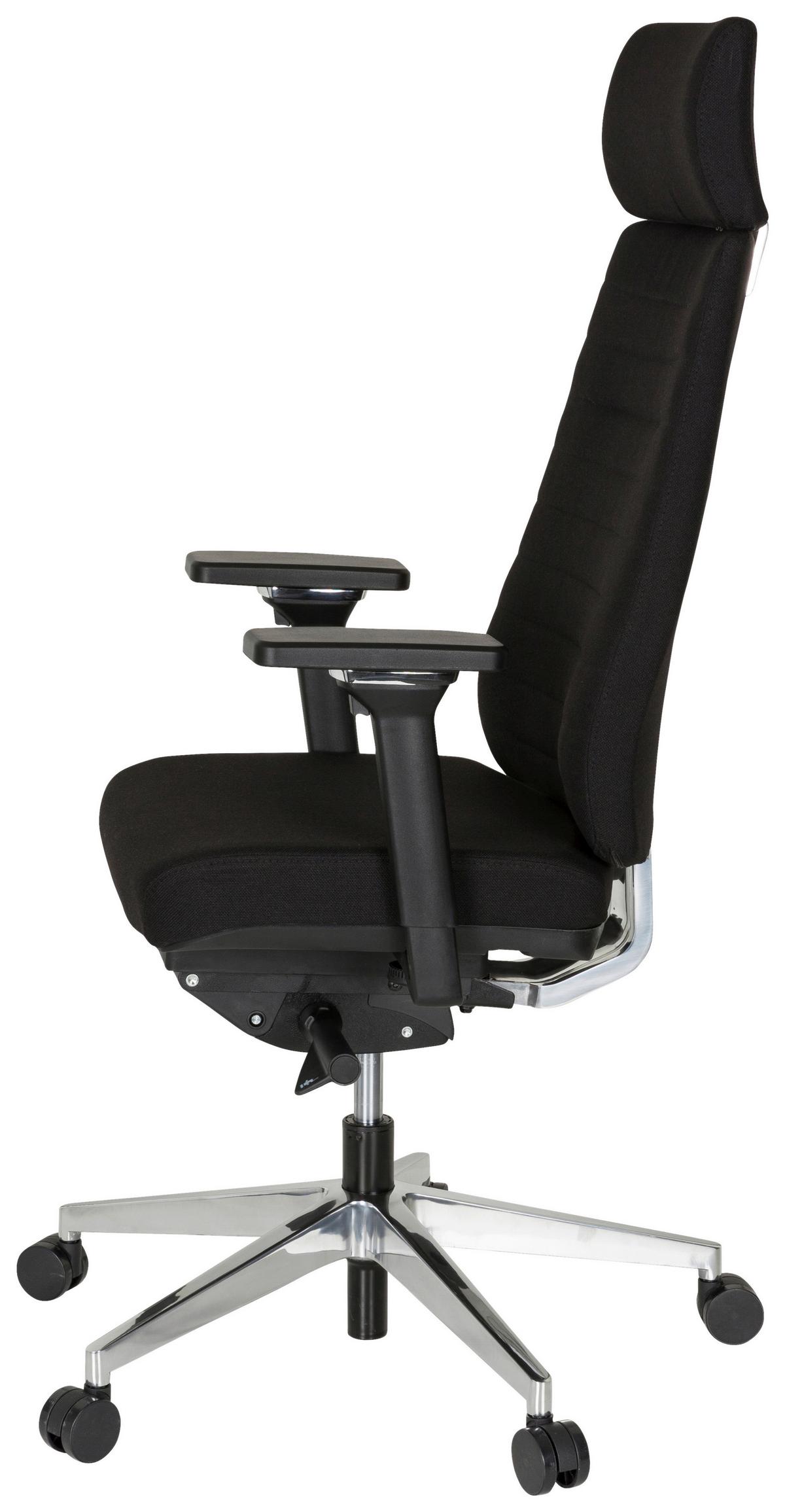 Drehstuhl Move-Tec Pro 3D Schwarz - Alufarben/Schwarz, MODERN, Kunststoff/Textil (71/137/62cm) - MID.YOU