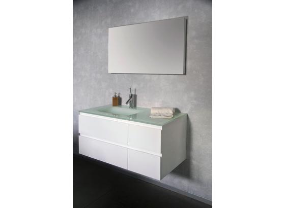 Badezimmer Cube 100cm - Weiß, MODERN, Glas/Holzwerkstoff (100/170/52cm) Badezimmer Cube 100cm - Weiß, MODERN, Glas/Holzwerkstoff (100/170/52cm)