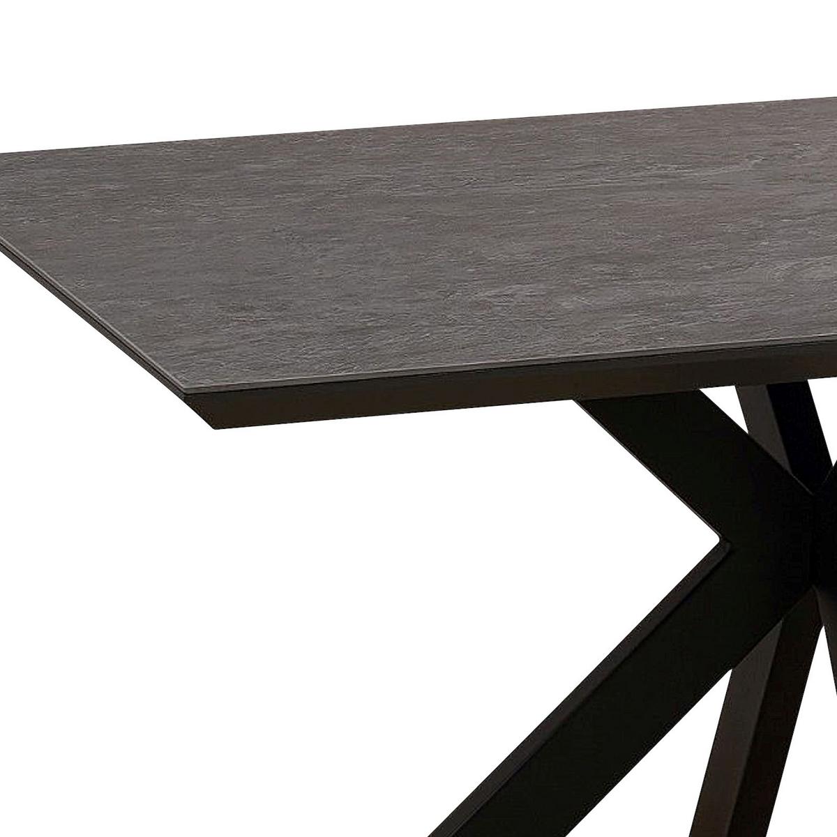Jídelní stůl STEVE 140x90 - černá, Moderní, kov/kompozitní dřevo (140/76/90cm)