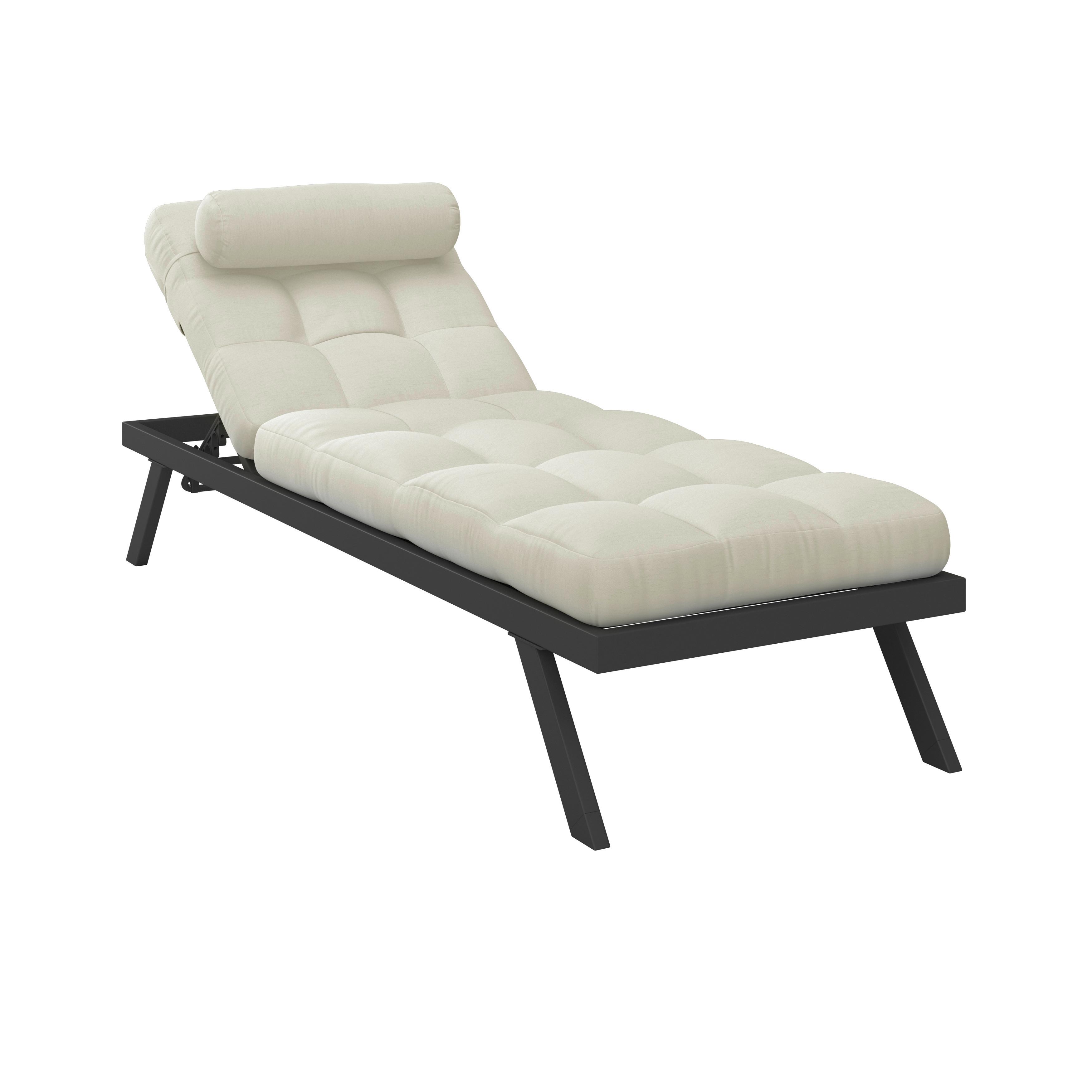 ZÁHRADNÉ LEŽADLO AVOLA - sivá/biela, Modern, kov/textil (199/31/68cm) - Bessagi Garden