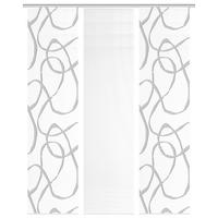 Flächenvorhang Ophelia 3er Set - Hellgrau/Weiß, KONVENTIONELL, Textil (180/260cm)