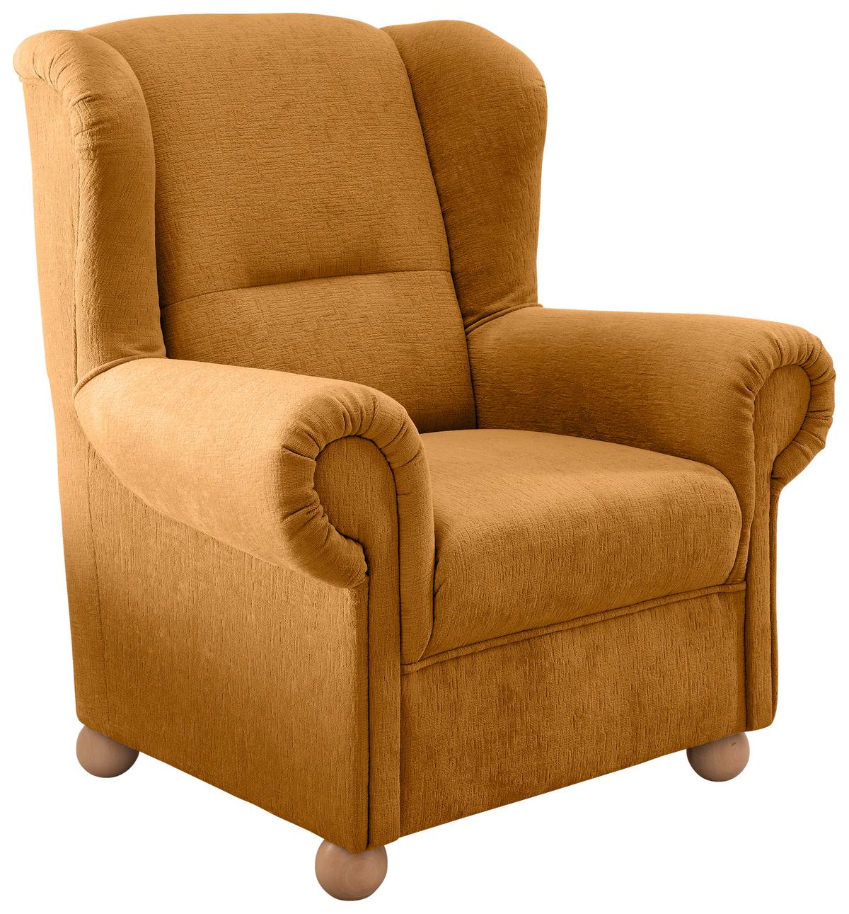 Ohrensessel Torello Goldfarben B: 92cm - Wildeiche/Goldfarben, KONVENTIONELL, Textil (92/102/89cm) - Livetastic