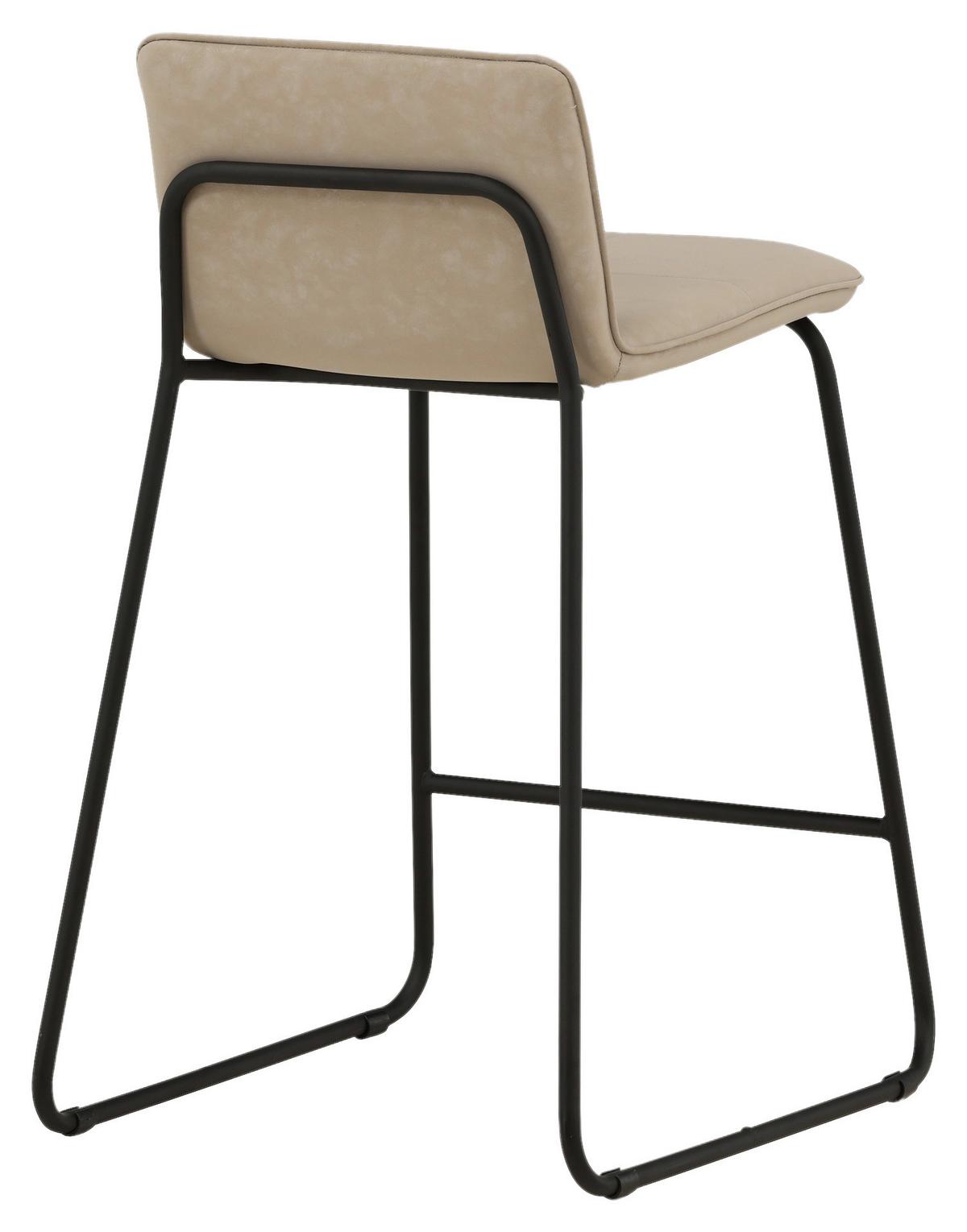 Barhocker-set Bisbee - Beige/Schwarz, Design, Textil/Metall (41/84/50cm) - Livetastic