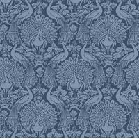 Vliestapete Peacock Damask - Blau, Basics, Papier/Kunststoff (52/1000cm)