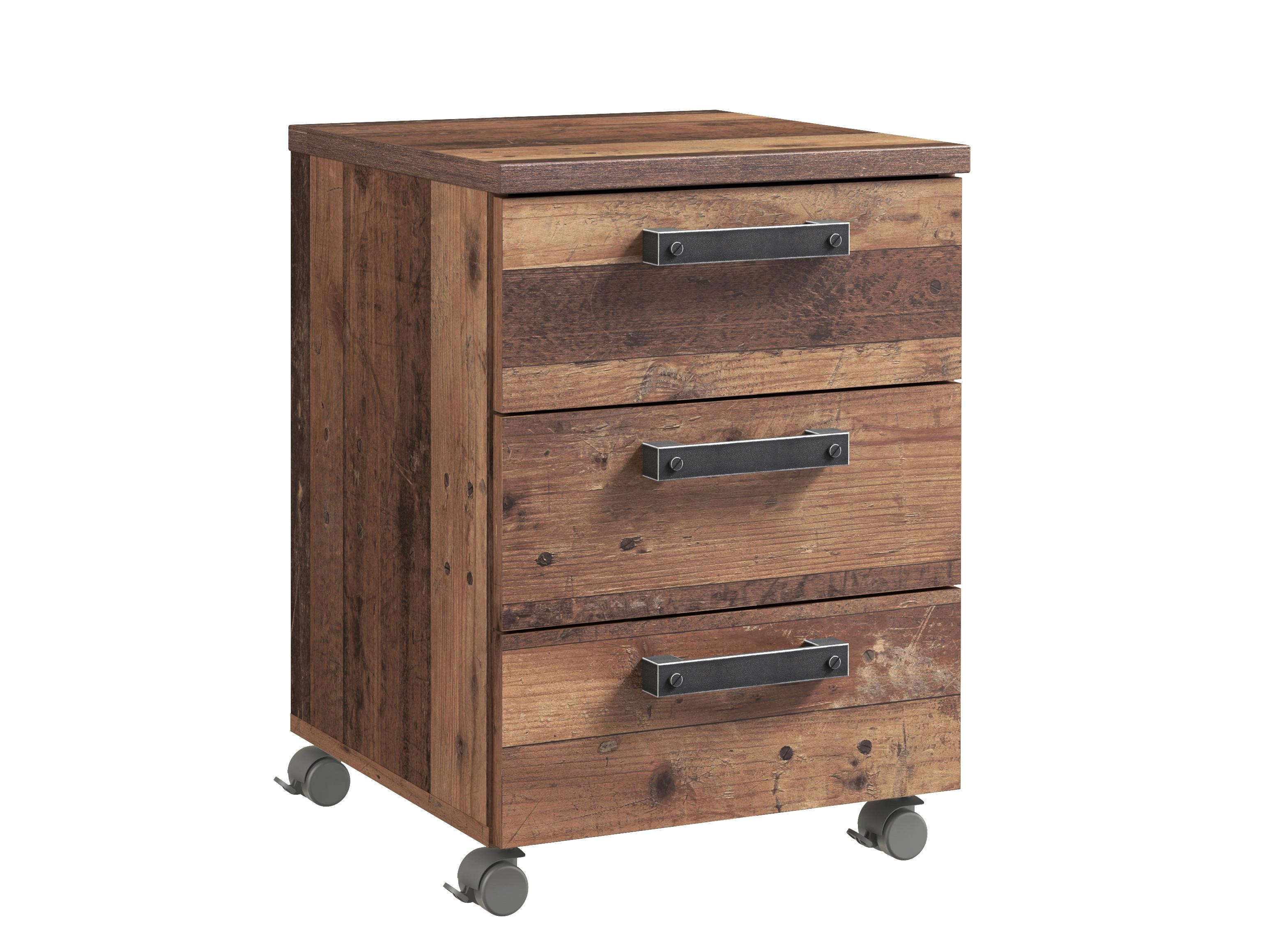Rollcontainer Braun/grau Cliff 40,4x55,9x41,6 Cm - Braun/Grau, KONVENTIONELL, Holzwerkstoff/Kunststoff (40,4/55,9/41,6cm) - MID.YOU