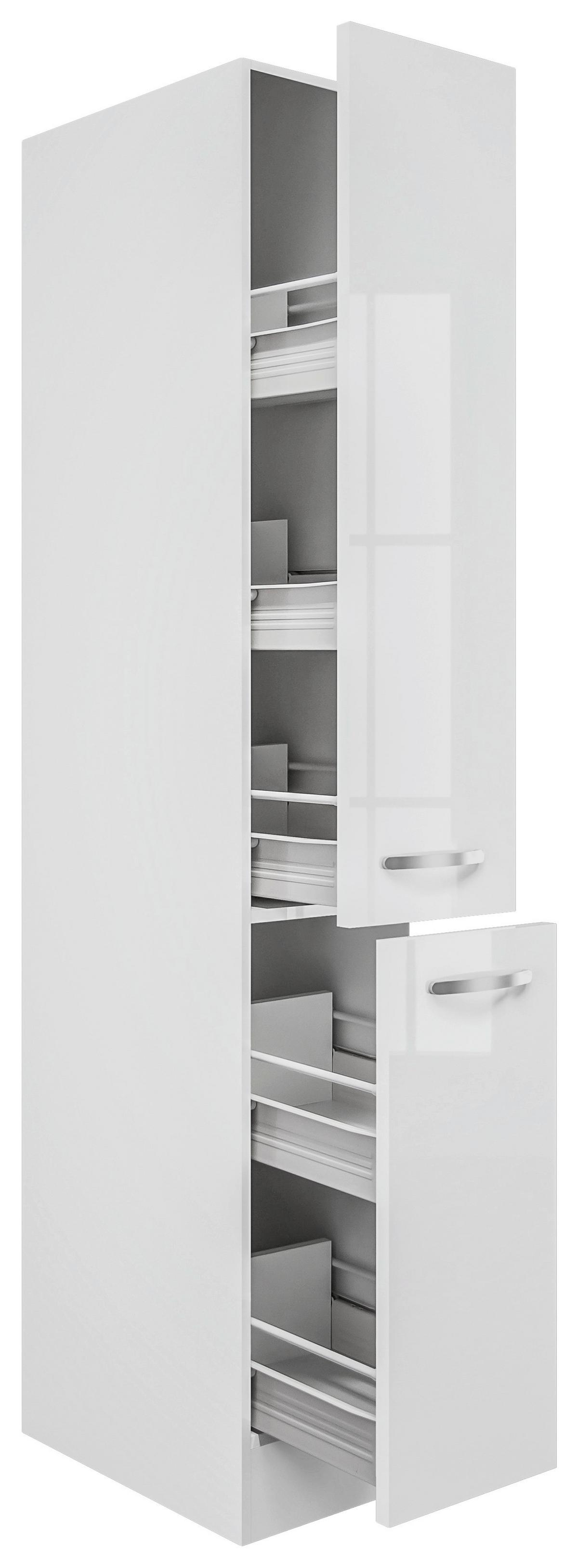 POTRAVINOVÁ SKŘÍŇ ALBA  AHS30 - bílá/vysoce lesklá bílá, Moderní, kov/kompozitní dřevo (30/200/57cm)