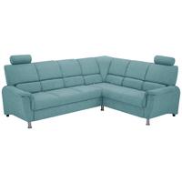 Ecksofa Marsylia Blau S: 270x219 cm - Blau/Silberfarben, Design, Holz/Textil (270/219cm) - Livetastic