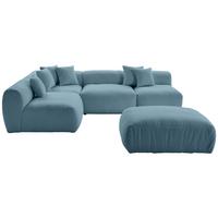 Ecksofa Bloom - Blau, Trend, Textil (215/300cm) - Livetastic
