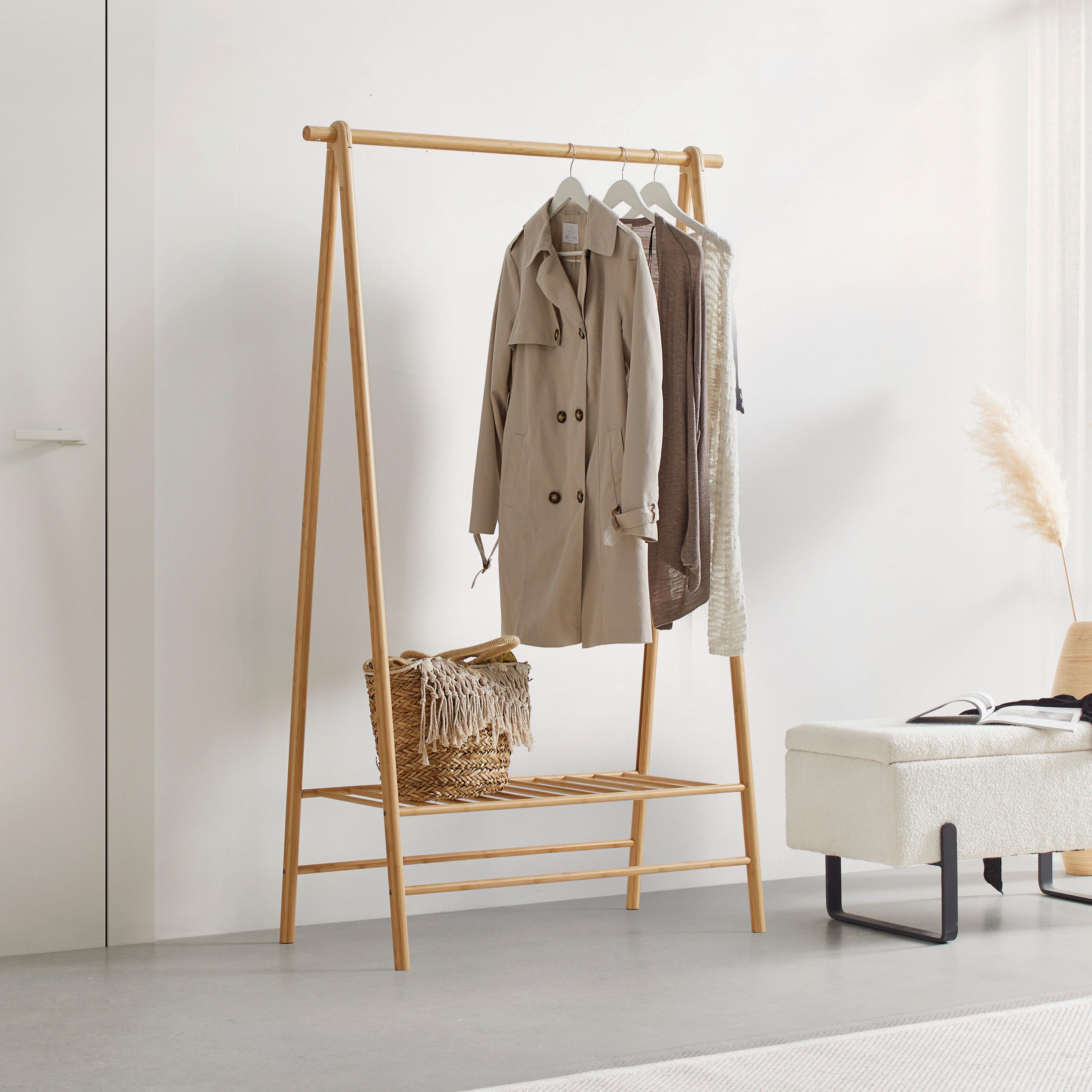 Kleiderwagen Bamboo Naturfarben - přírodní barvy, Natur, přírodní materiály (103/163/47cm) - Mömax