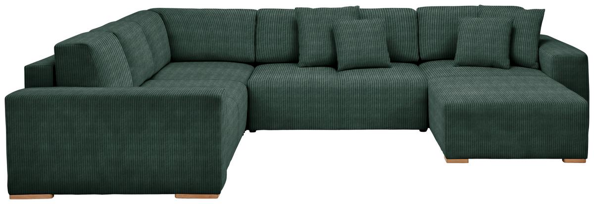 Wohnlandschaft Vouge Grün U: 283x371x208 Cm - Buchefarben/Schwarz, KONVENTIONELL, Textil (283/371/208cm) - Livetastic