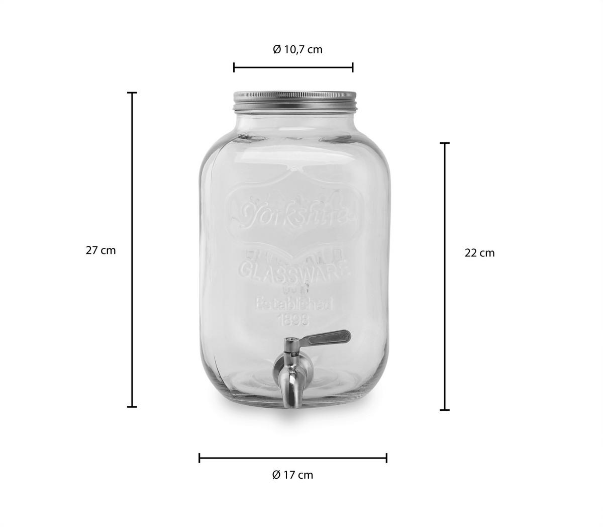 Getränkespender Transparent H: 27 Cm 5l - Transparent, Basics, Glas (27cm) - Echtwerk