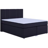 Boxspringbett mit Topper 160x200 Malta - Chromfarben/Schwarz, Basics, Holzwerkstoff/Textil (160/200cm) - P & B