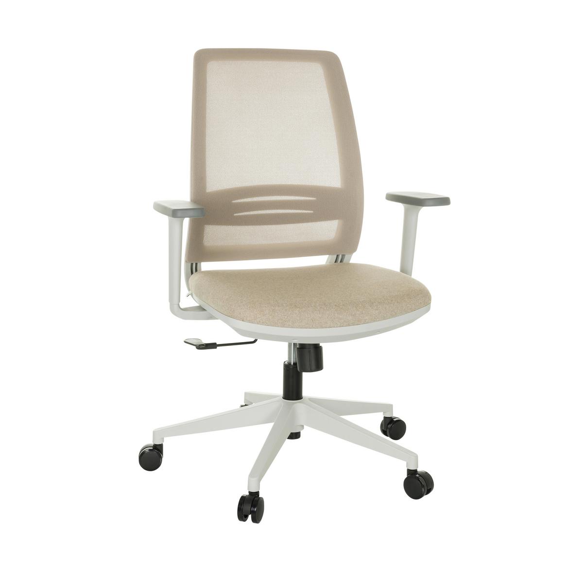 Drehstuhl Profondo Eco W - Beige/Weiß, Basics, Kunststoff/Textil (68/98,5-108,5/56cm) - MID.YOU