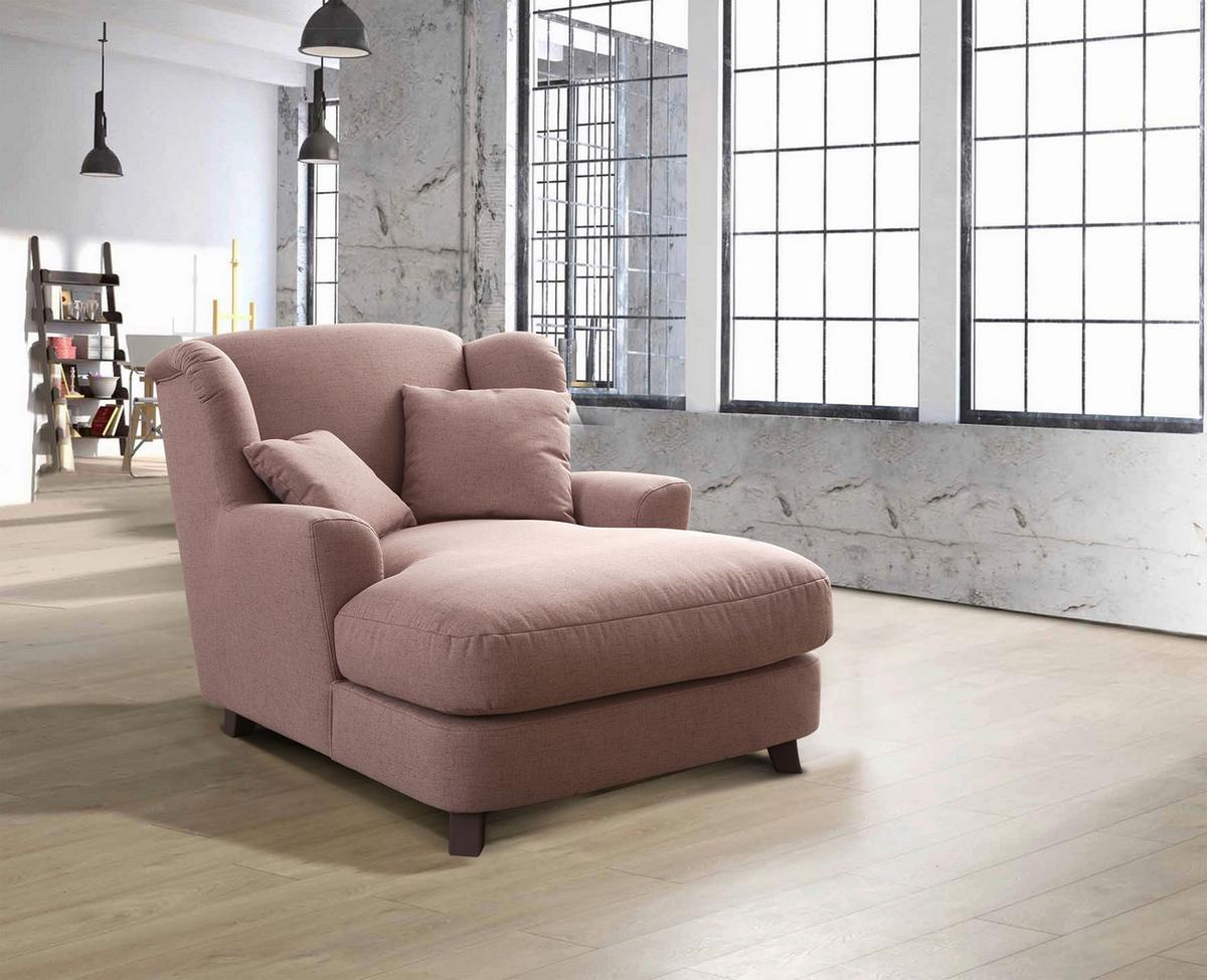 XXXL-Sessel Asado altrosa inkl. Zierkissen, B: 109 cm - Dunkelbraun/Altrosa, MODERN, Textil (109/104/145cm) - Sit & More
