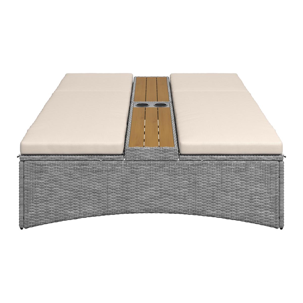 ZÁHRADNÉ LEŽADLO MONERO - krémová, Modern, kov/drevo (203/155/150cm) - Bessagi Garden