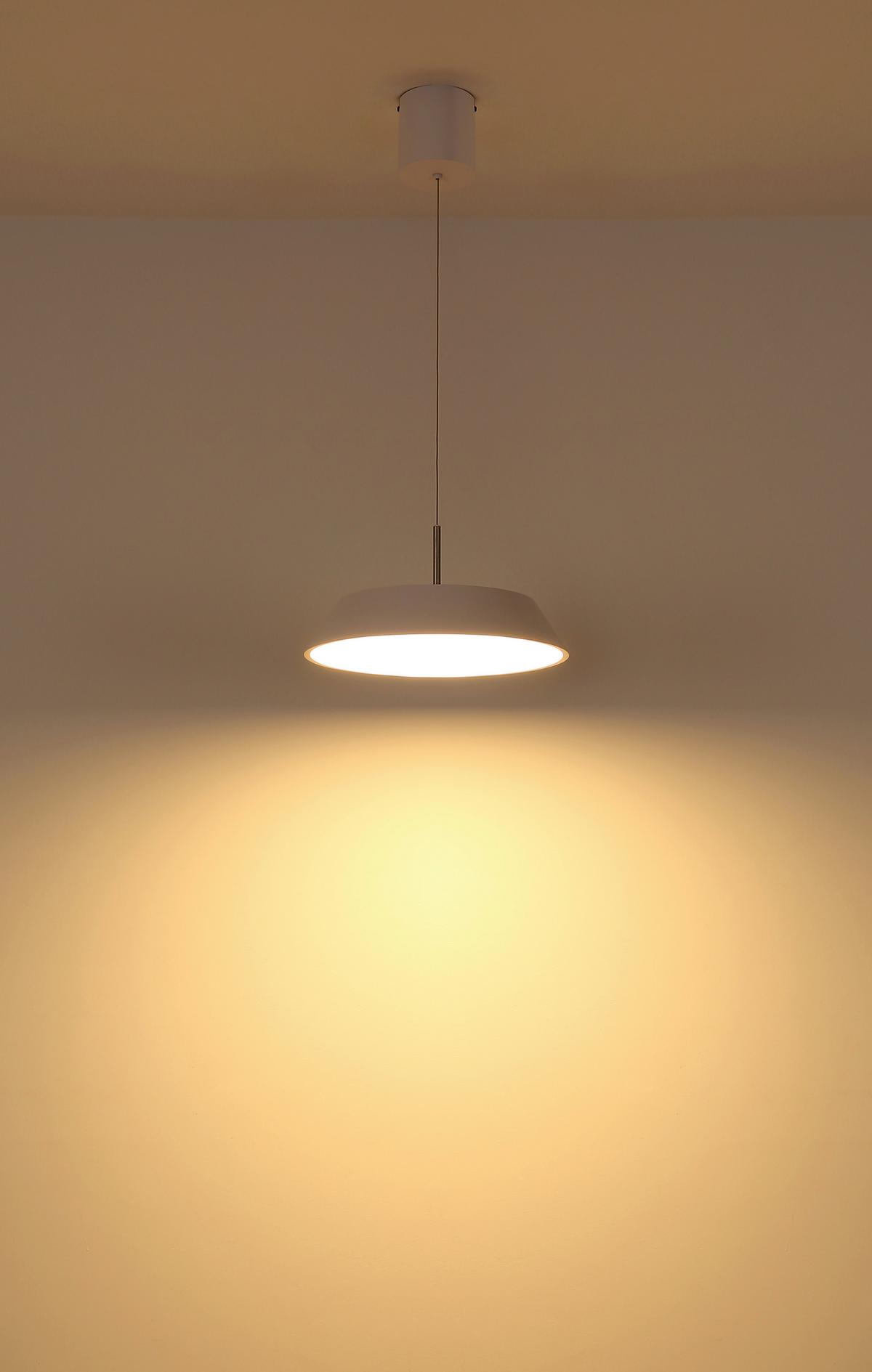 Led-hängeleuchte 3000k, 24w, 2900lm - Weiß/Nickelfarben, Basics, Kunststoff/Metall (40/180cm) - Globo