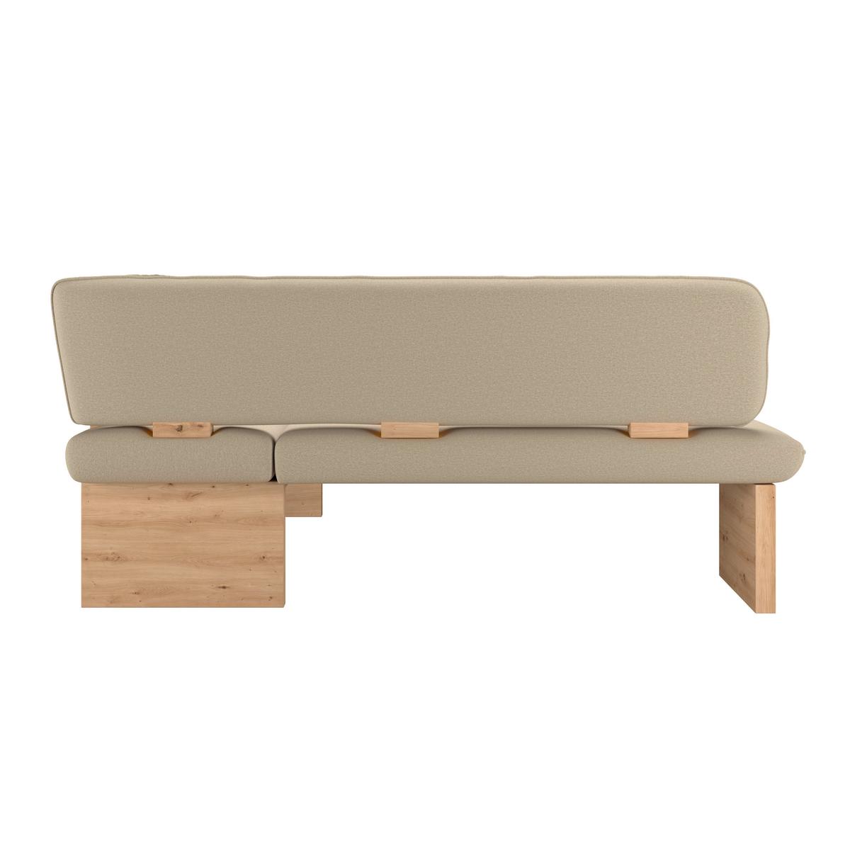 Eckbank Beluna Ii Webstoff Beige, B: 232cm - Eichefarben/Beige, KONVENTIONELL, Holz/Textil (232/170cm) - James Wood