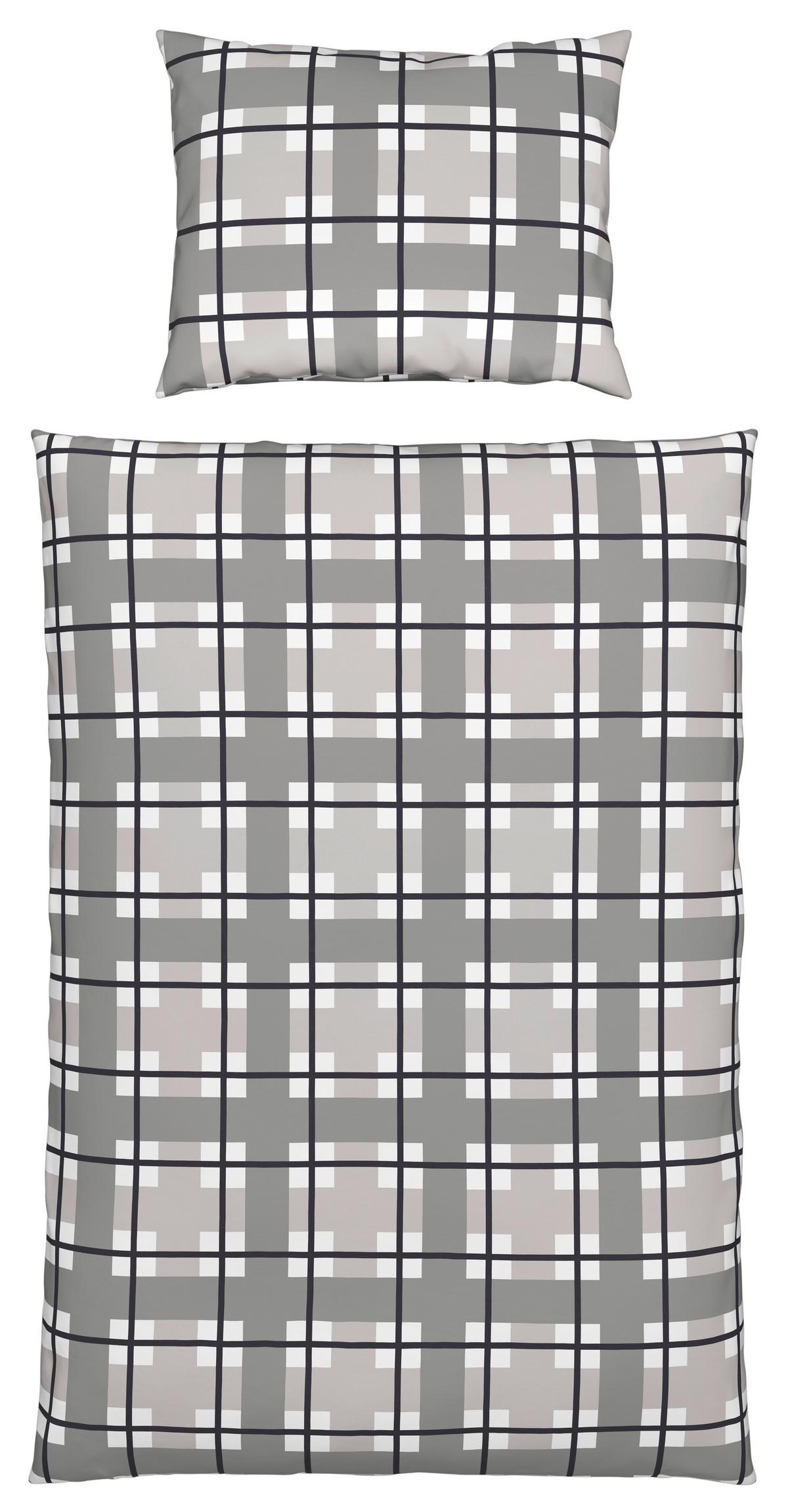 Ágyneműhuzat-garnitúra Chrisi - ezüstszínű/fehér, Konventionell, textil (140/200cm) - Ondega