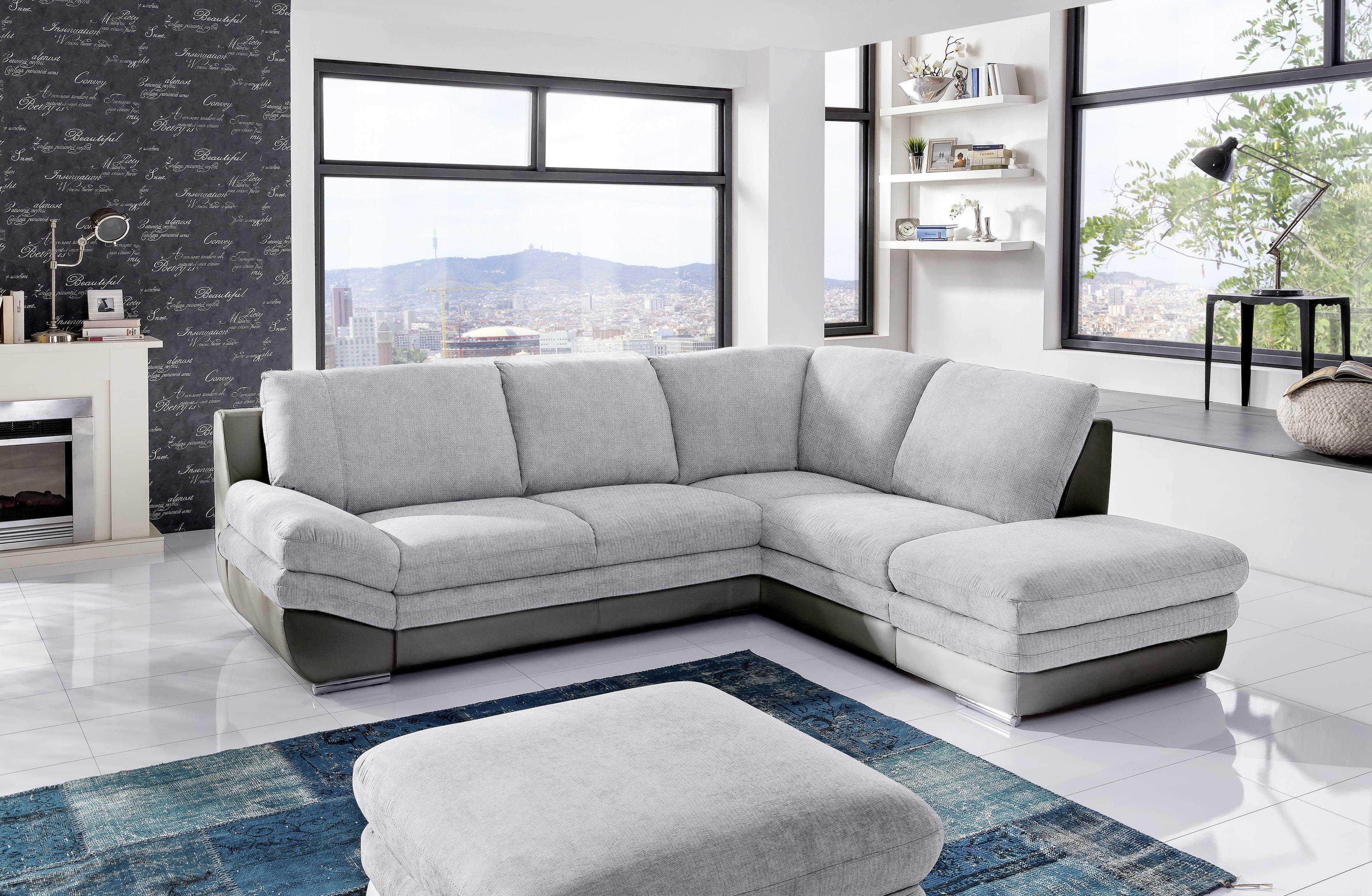 Wohnlandschaft In L-Form Nardo 264x221 cm - Chromfarben/Dunkelgrau, MODERN, Textil (264/221cm) - MID.YOU