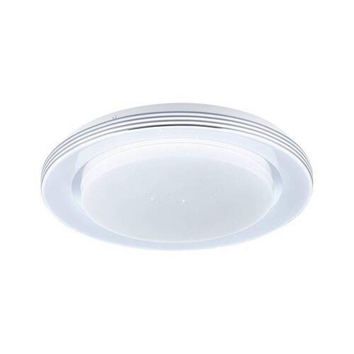 Deckenleuchte Ø 38 cm 1-Flammig dimmbar Rund - Chromfarben/Weiß, Basics, Kunststoff/Metall (38/7,5cm) - Paulmann