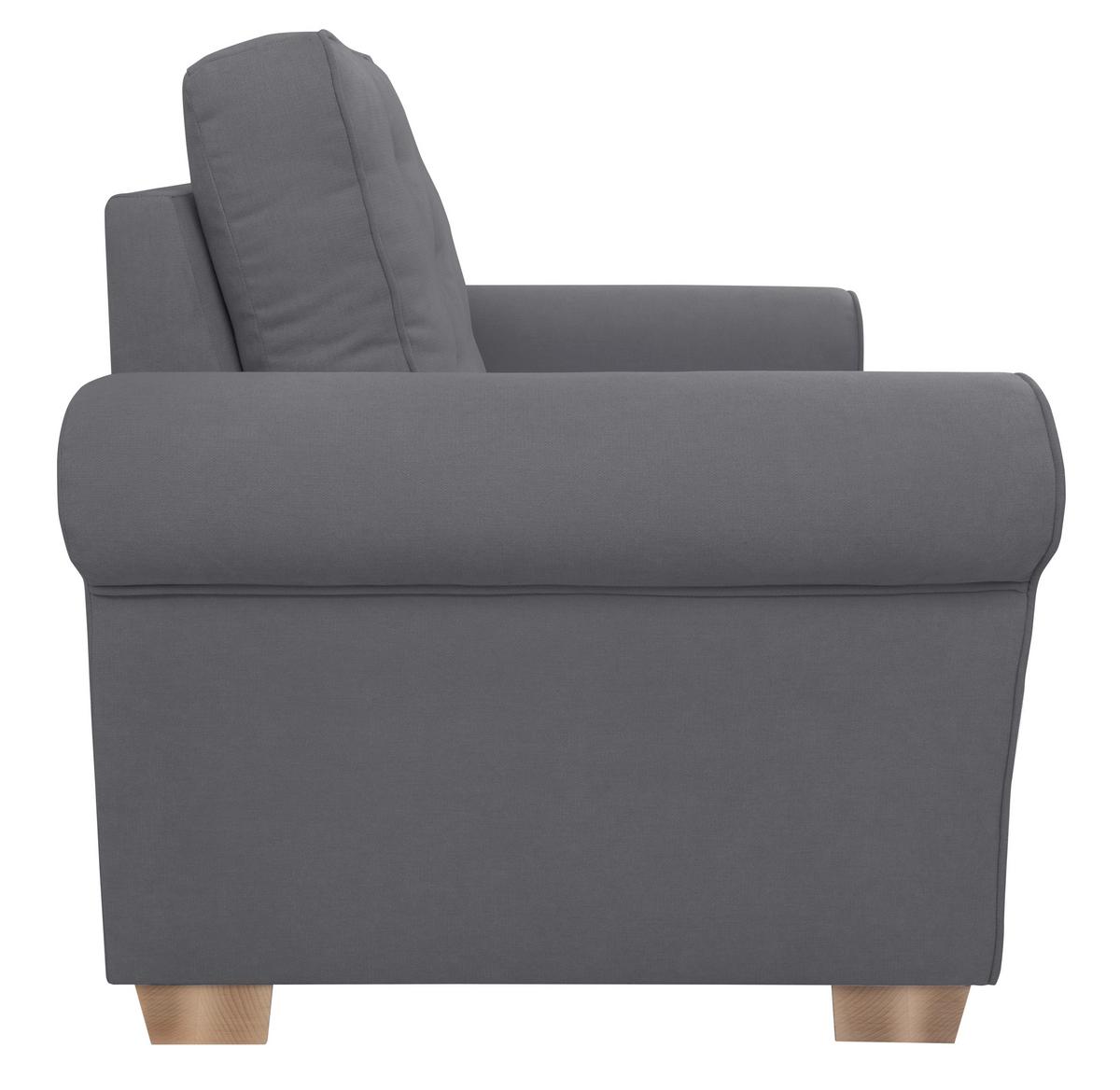 Sessel Arles, Dunkelgrau 23 B: 93 Cm - Dunkelgrau/Buchefarben, Design, Textil (93/89/82cm) - MID.YOU