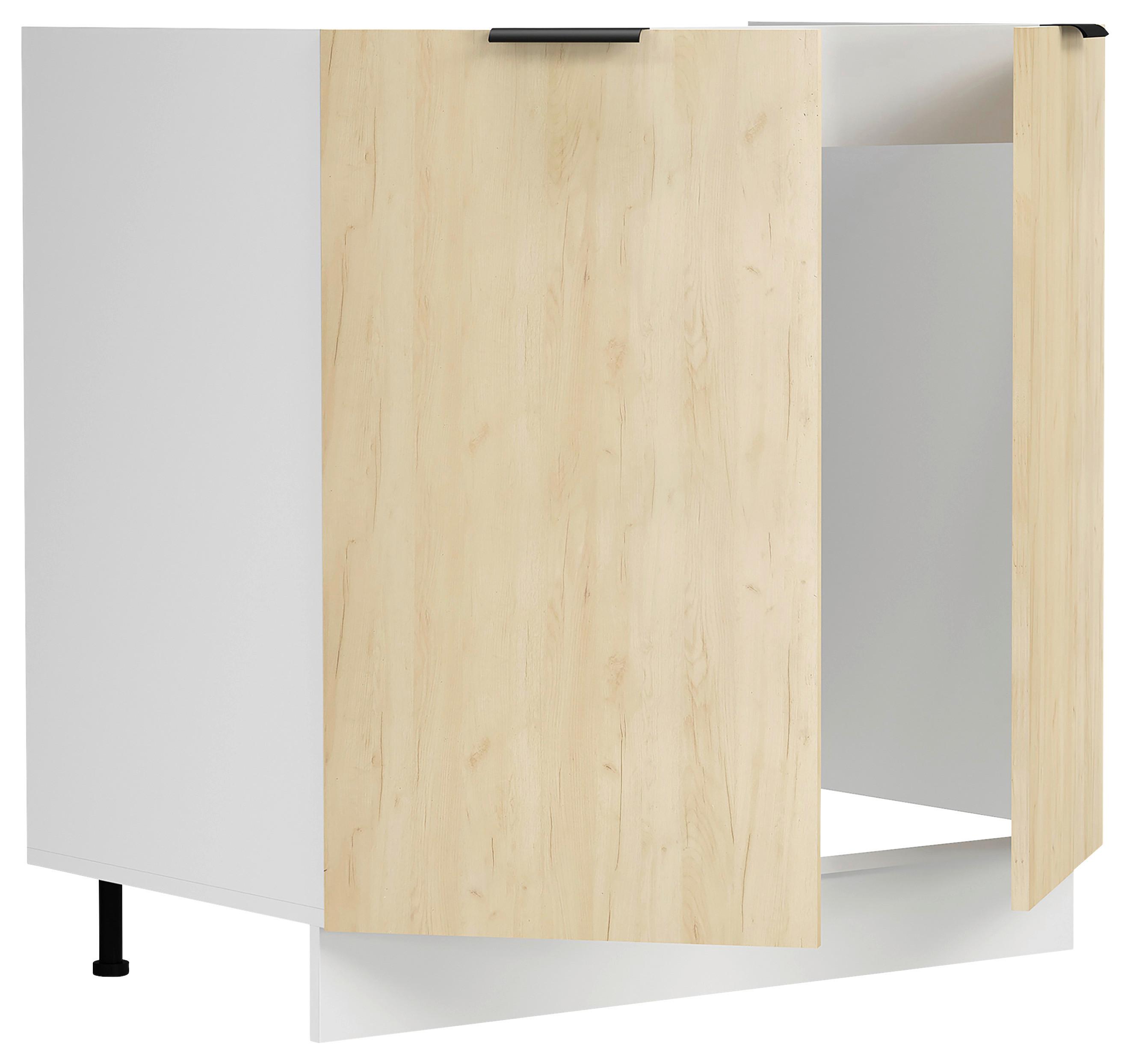 Spülenunterschrank Fasola Weiß/Honigeiche B: 80 cm - Honigeiche/Weiß, Trend, Holzwerkstoff/Kunststoff (80/82/46cm) - MID.YOU