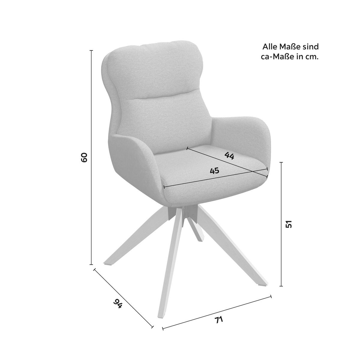 Židle s područkami Neelia, hnědá - přírodní barvy/hnědá, Moderní, kov/dřevo (71/60/94cm) - Bessagi Home