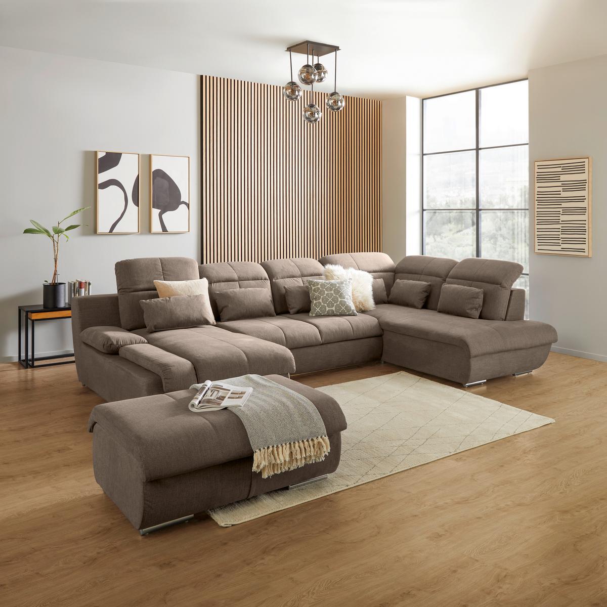 Hocker Multi - Chromfarben/Beige, MODERN, Textil (100/43/80cm) - Luca Bessoni