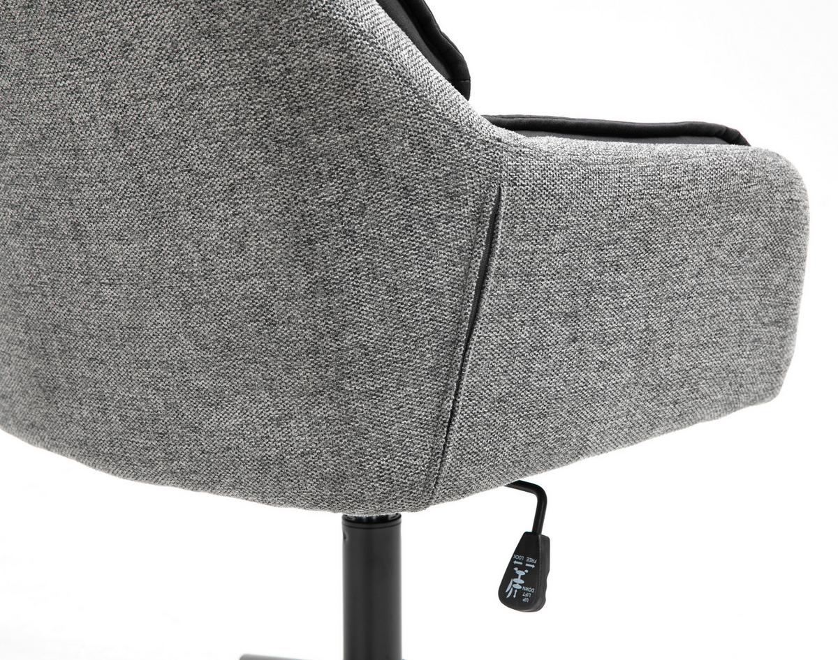 Drehstuhl Lukas - Schwarz/Grau, MODERN, Kunststoff/Textil (64/92/62cm) - Livetastic
