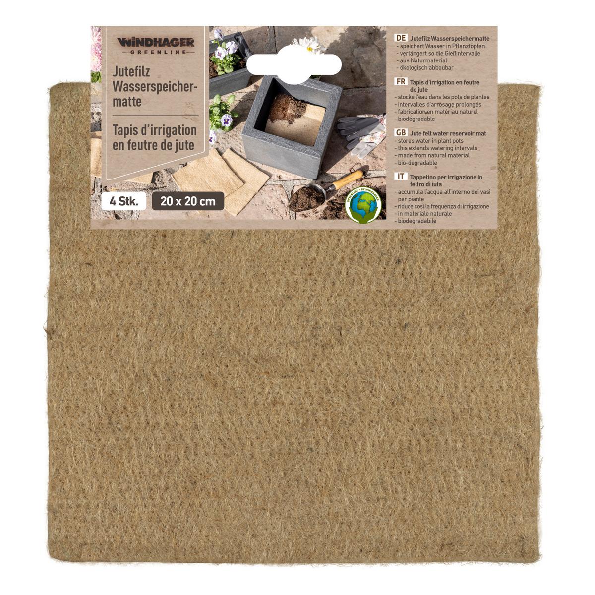Wasserspeichermatte, Jutte 20x20x cm - Beige, Basics, Textil (20/20cm) - Windhager