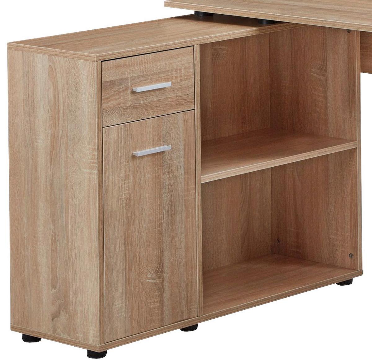 Schreibtischkombination B 120  H 75,5 Wohnling Eiche - Sonoma Eiche, MODERN, Holzwerkstoff (106,5/120/75,5cm) - MID.YOU