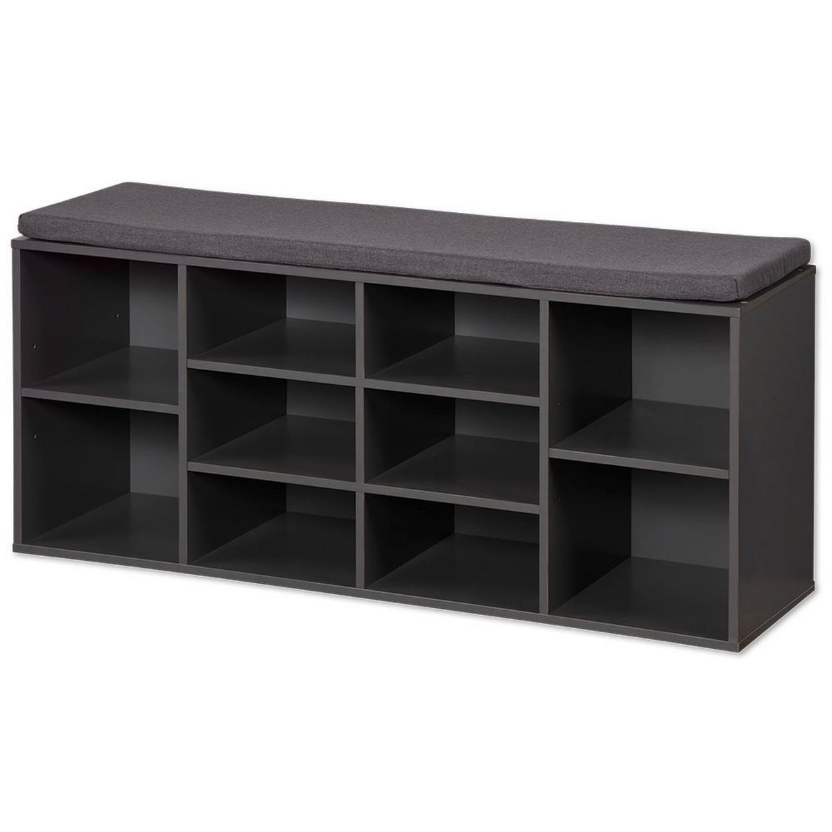 Schuhschrank Grau Holz Mit Sitzkissen B: 103,5 Cm - Grau, Basics, Holzwerkstoff (103,5/48/29,5cm) - Kesper